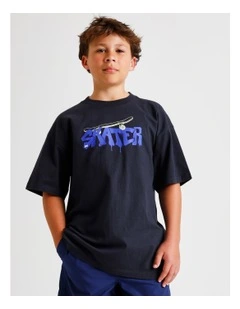 Essentials Print Tee in Navy