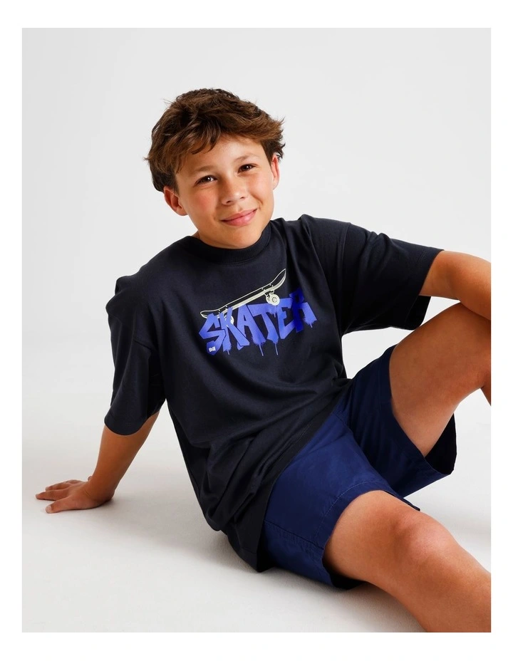 Essentials Print Tee in Navy image 2
