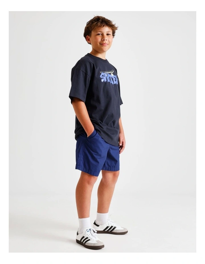 Essentials Print Tee in Navy image 4