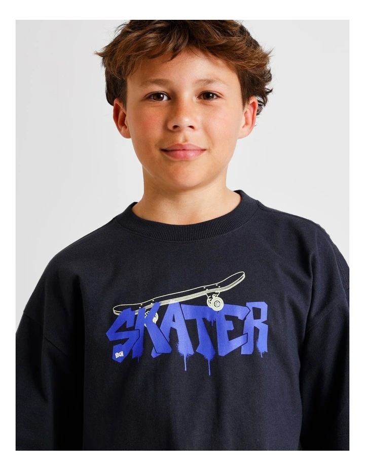 Essentials Print Tee in Navy image 6