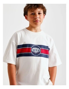 Essentials Print Tee in White