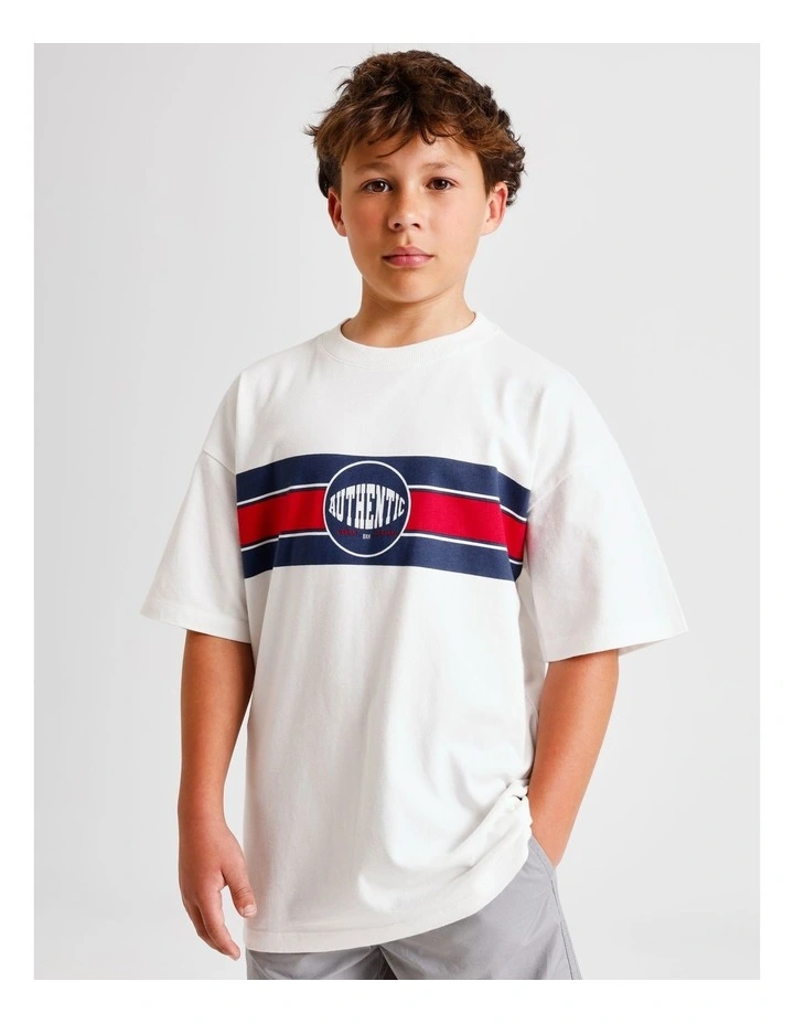 Essentials Print Tee in White image 3