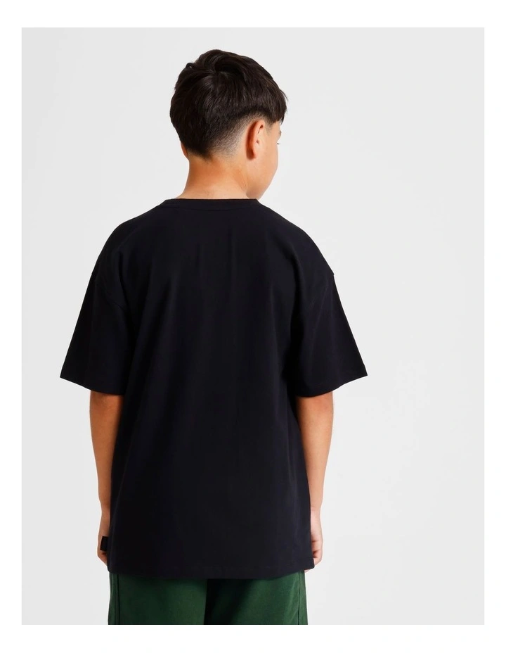 Zip Pocket Splice Tee in Black image 3