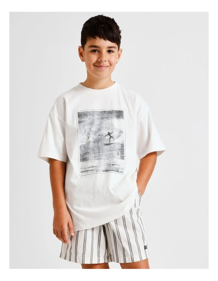 Essentials Print Tee in White image 1