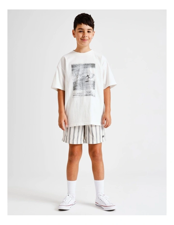 Essentials Print Tee in White image 3