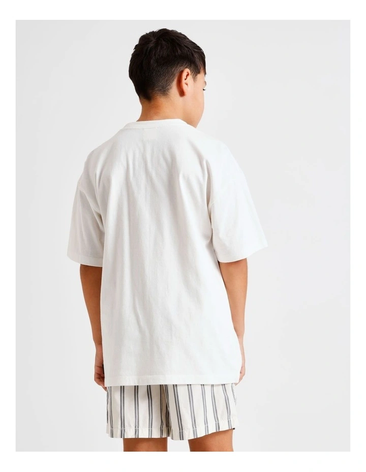Essentials Print Tee in White image 4