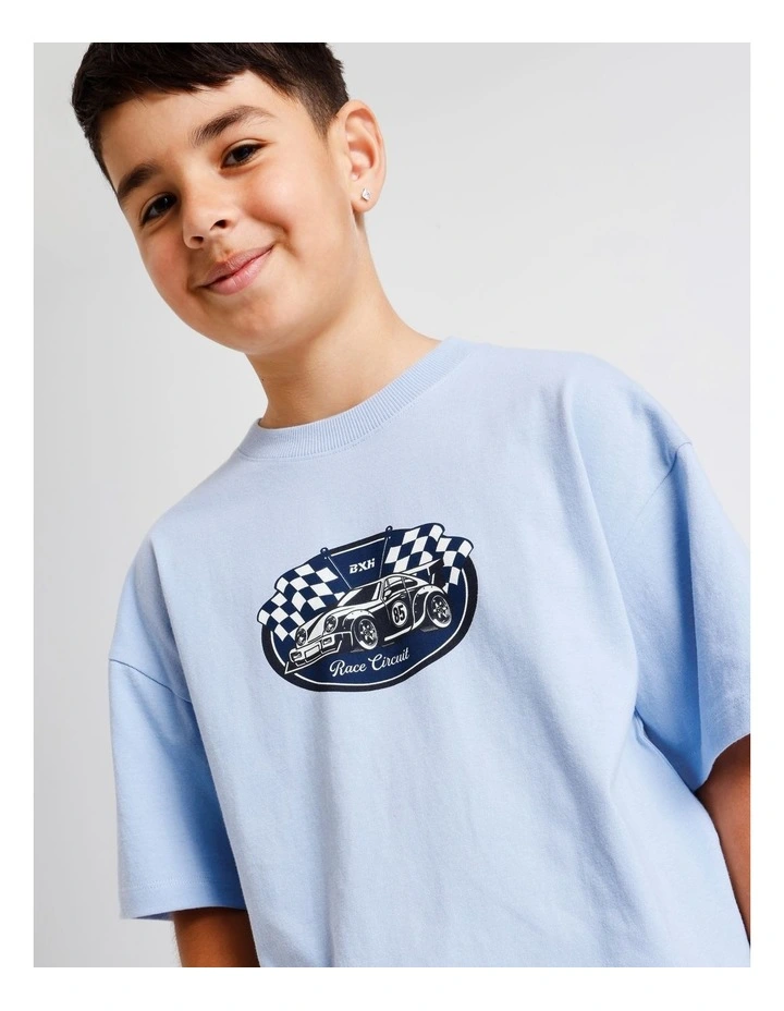 Essentials Print Tee in Blue image 2