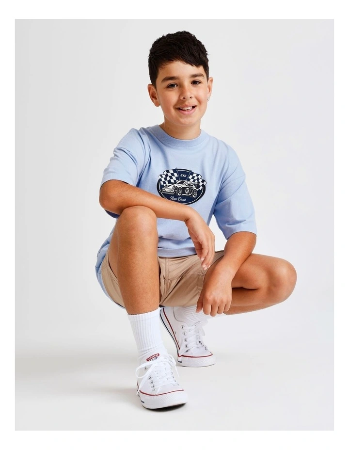 Essentials Print Tee in Blue image 5