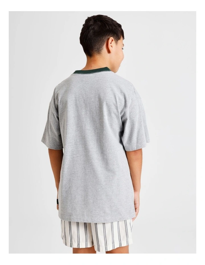 Essentials Print Tee in Grey Marle image 6