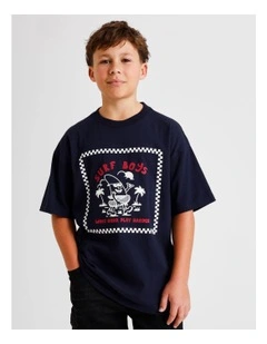 Essentials Print Tee in Navy