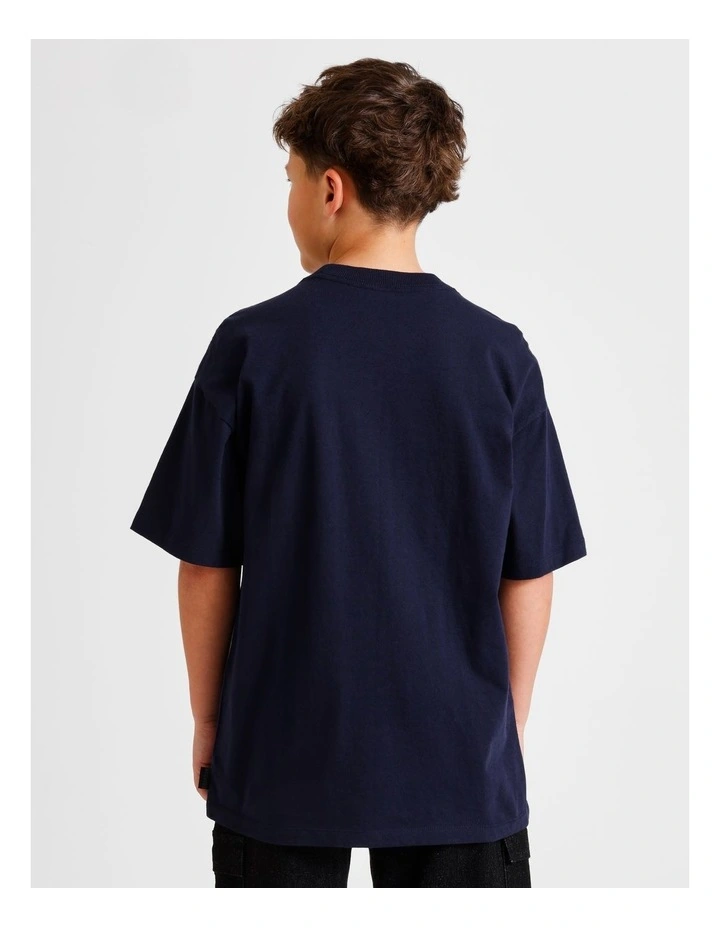 Essentials Print Tee in Navy image 5