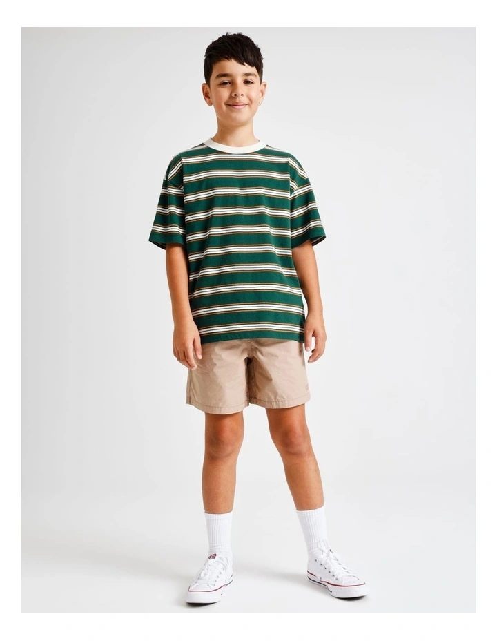 Essentials Stripe Tee in Green and Red image 2