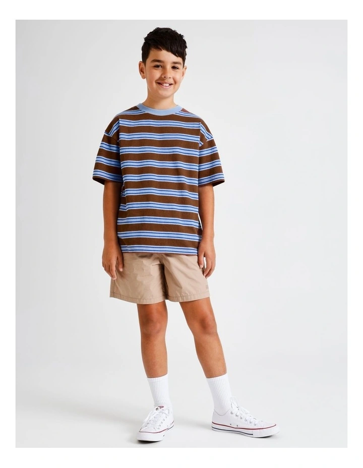 Essentials Stripe Tee in Blue and Brown image 2