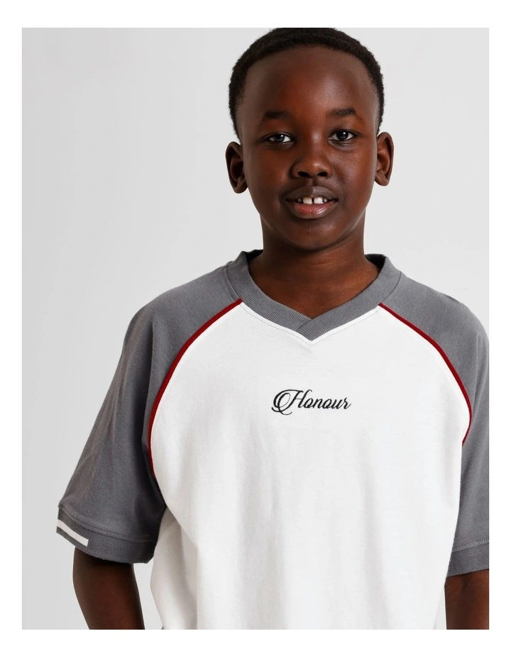 Raglan Tee in Grey and White image 4
