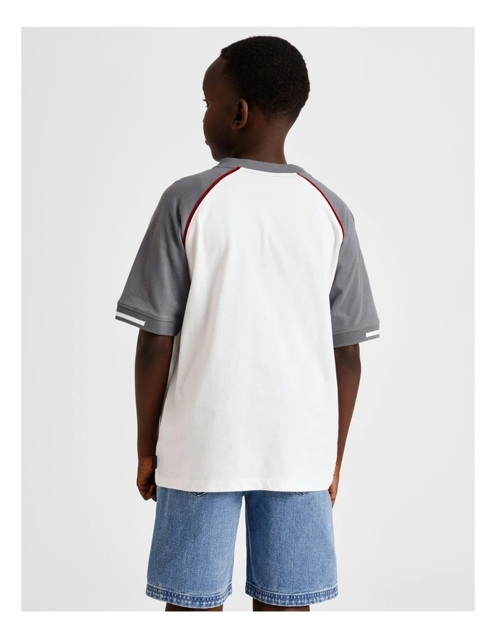 Raglan Tee in Grey and White image 6