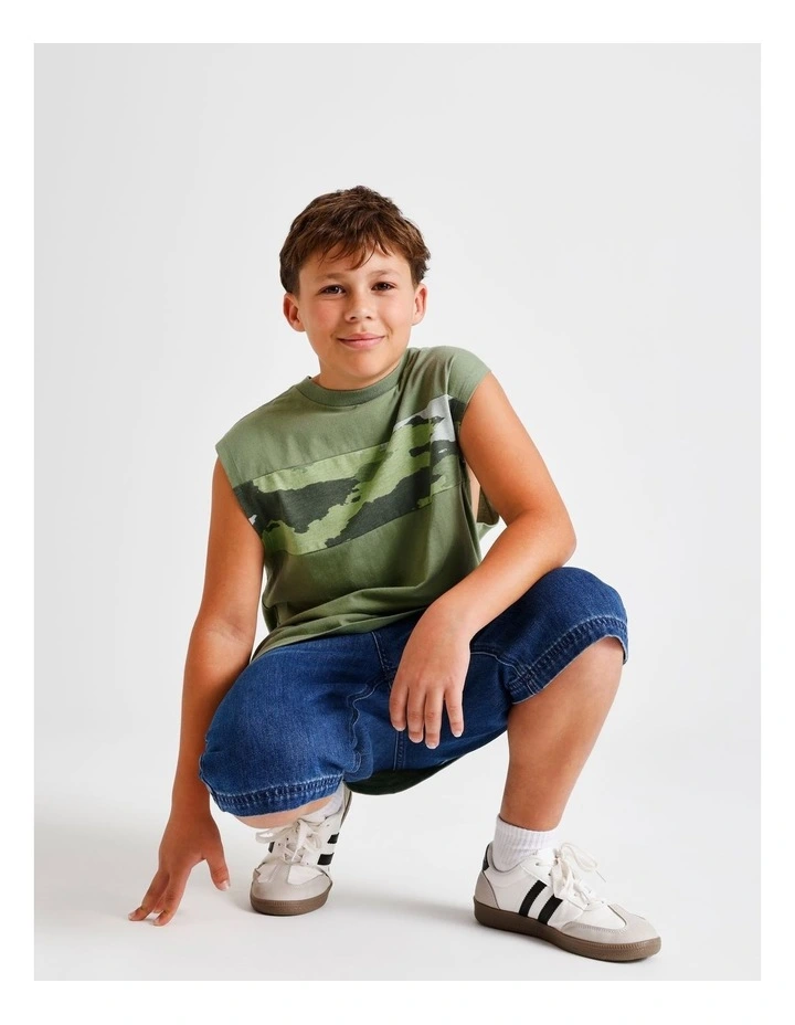 Oversized Tank in Khaki image 2