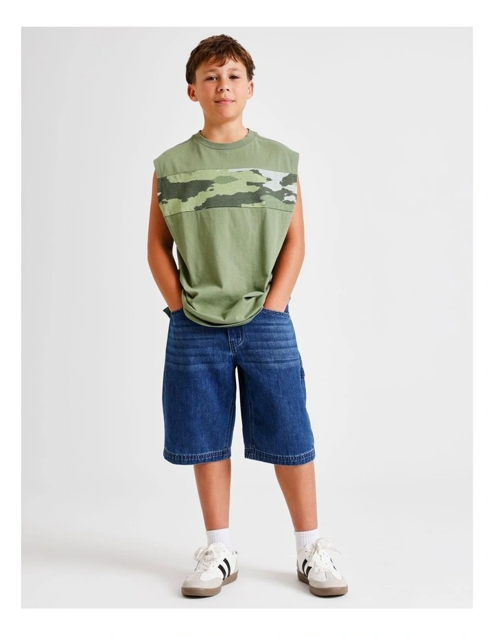 Oversized Tank in Khaki image 4