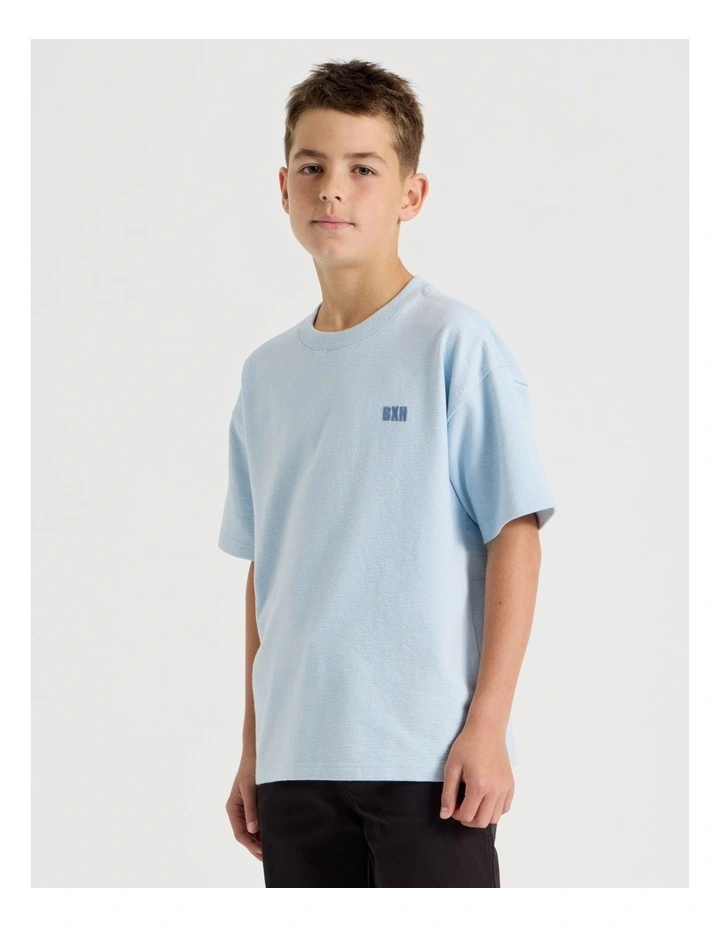 Textured Tee in Light Blue image 3