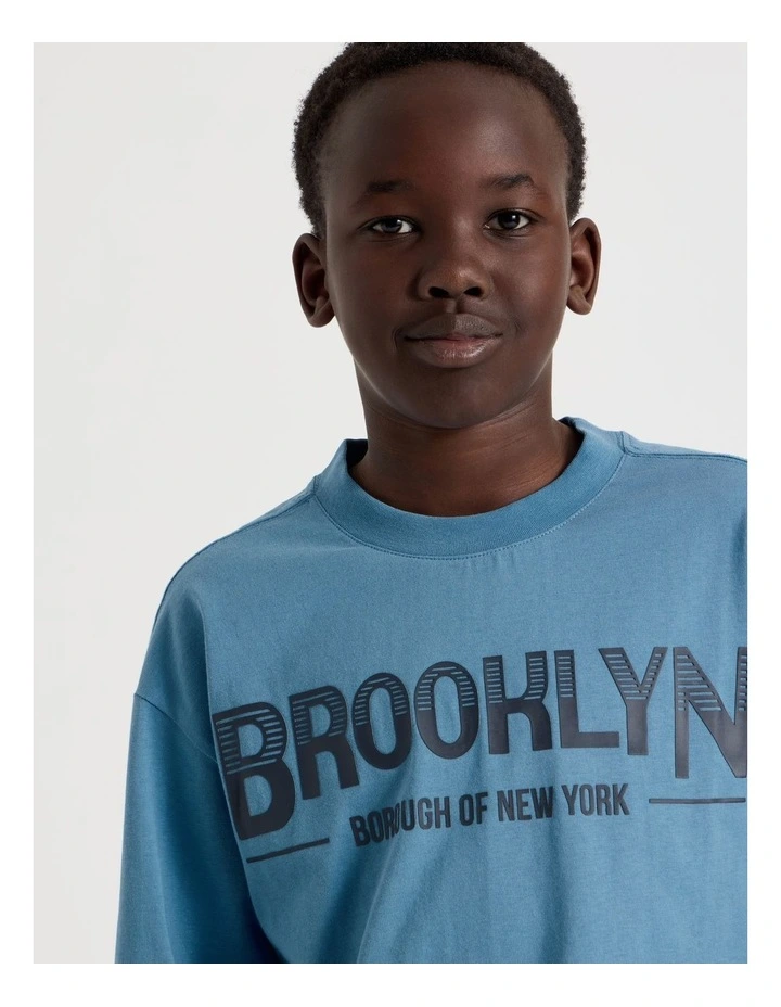 Long Sleeve Brooklyn Tee in Bluestone image 2