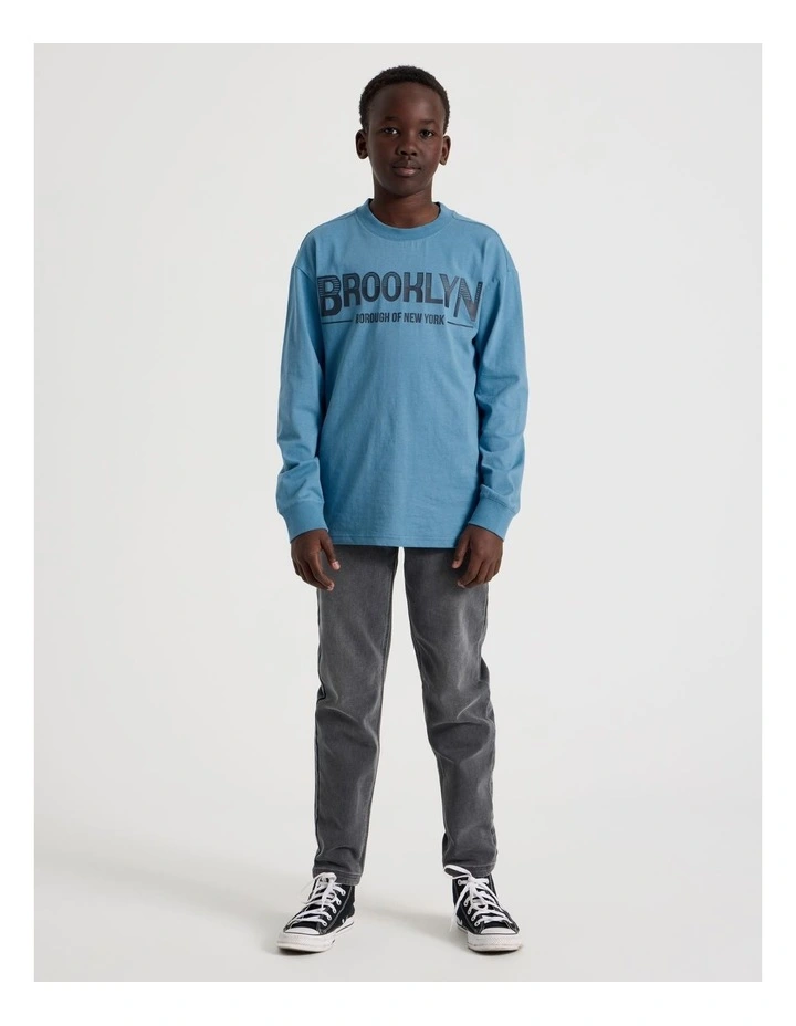 Long Sleeve Brooklyn Tee in Bluestone image 3