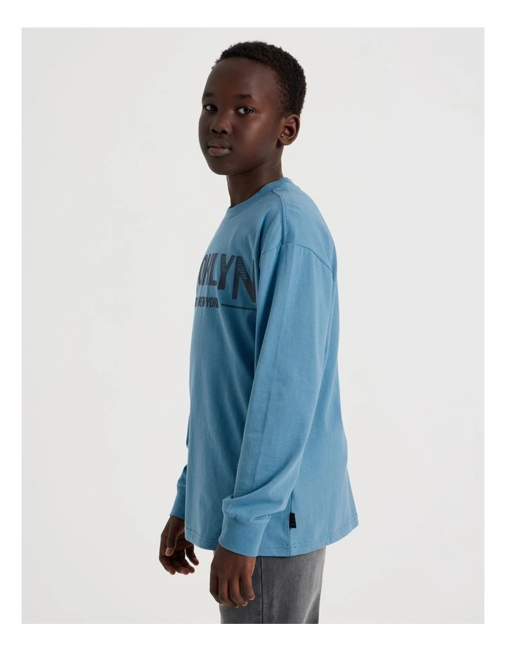 Long Sleeve Brooklyn Tee in Bluestone image 5