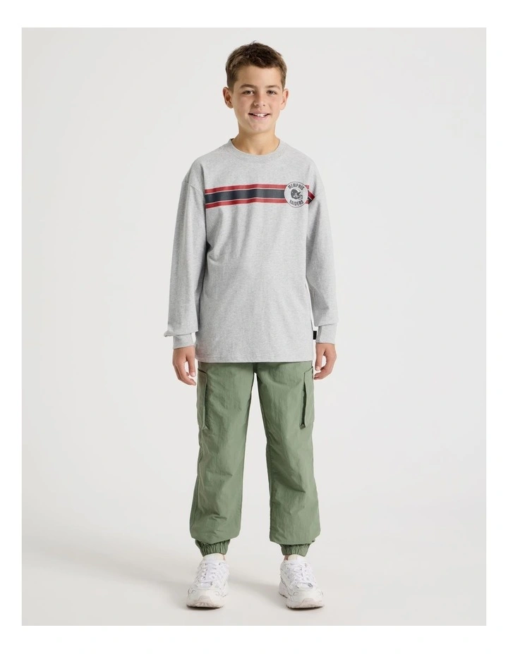 Long Sleeve Football Tee in Grey Marle image 3