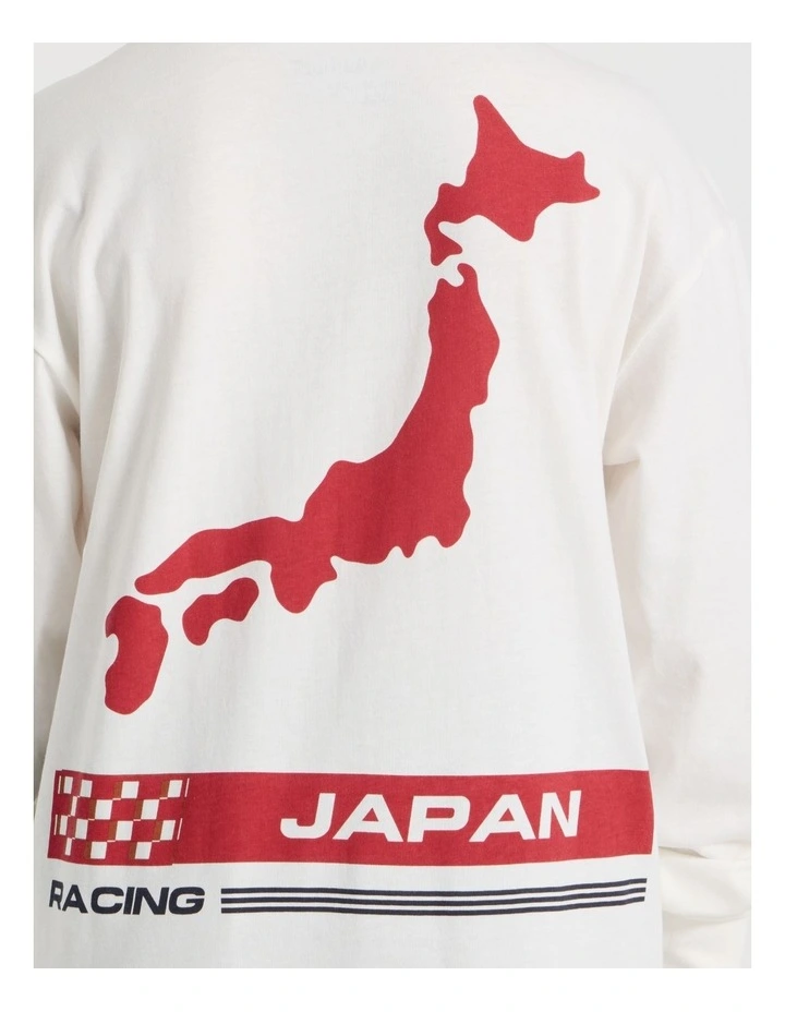 Long Sleeve Print Tee in Tokyo Ecru image 6