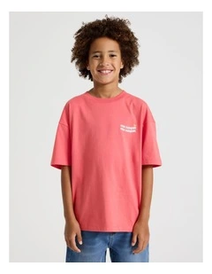 The Edit Short Sleeve Print Tee in Red Skate Print
