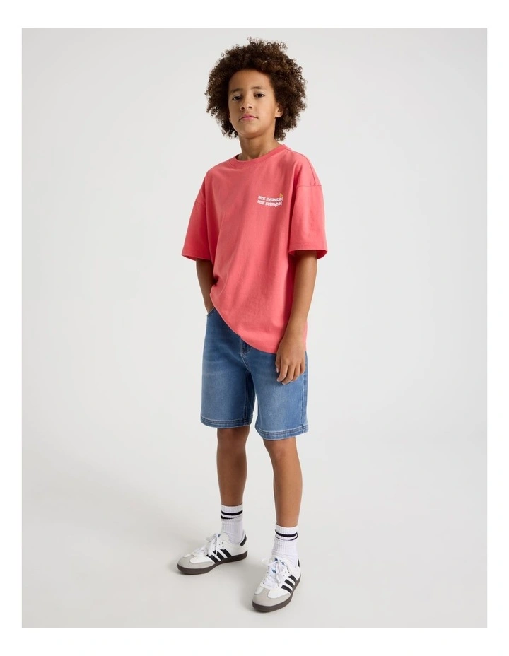 The Edit Short Sleeve Print Tee in Red Skate Print image 2