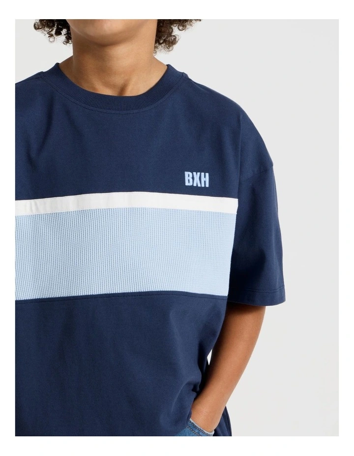 Short Sleeve Splice Tee in Navy image 5