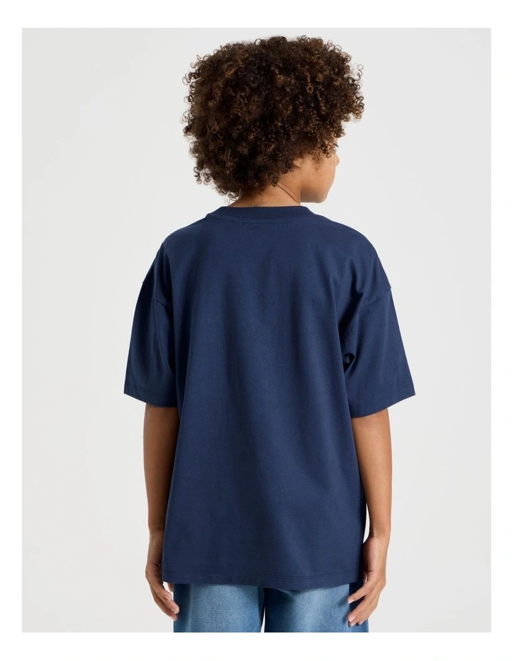 Short Sleeve Splice Tee in Navy image 6