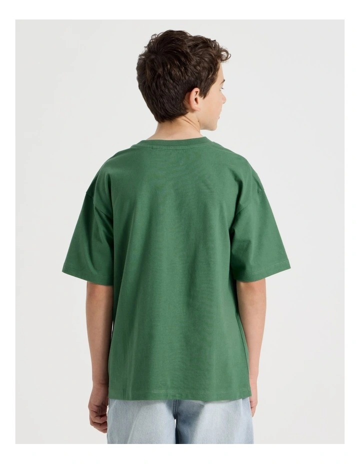 Short Sleeve Splice Tee in Khaki image 4