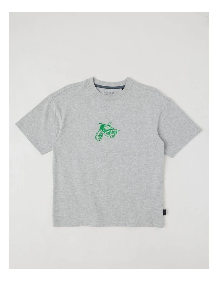 The Edit Short Sleeve Print Tee in Bike/Grey image 1
