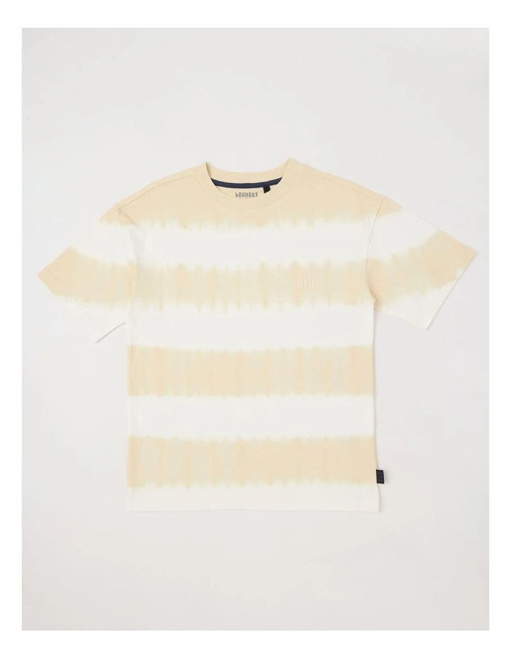 Short Sleeve Tie Dye Tee in Sand/White image 1