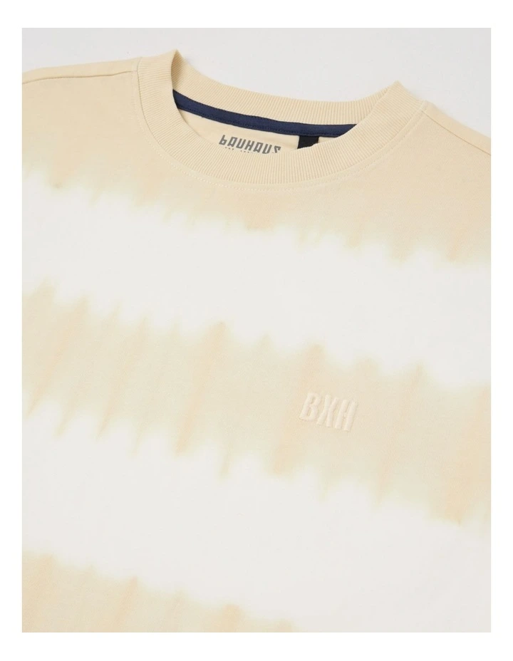 Short Sleeve Tie Dye Tee in Sand/White image 2