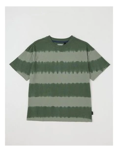 Short Sleeve Tie Dye Tee in Khaki