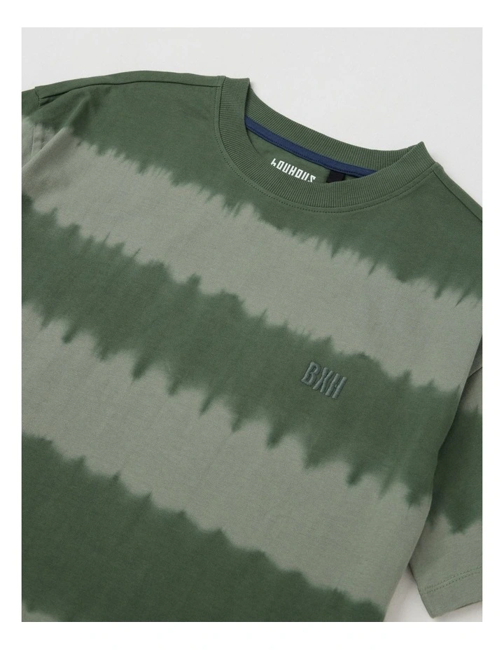 Short Sleeve Tie Dye Tee in Khaki image 2