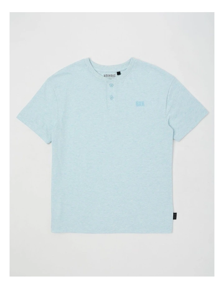 Short Sleeve Henley Tee in Blue Marle image 1