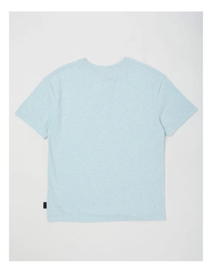 Short Sleeve Henley Tee in Blue Marle image 3