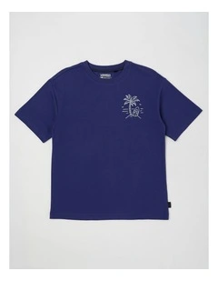 Short Sleeve Chainsticth Tee in Navy