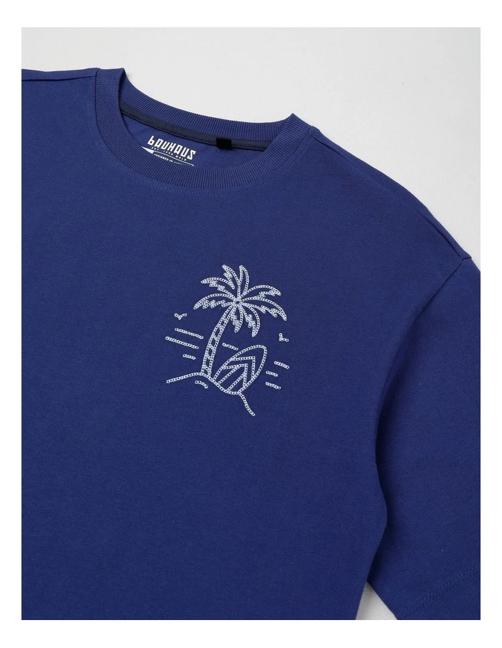 Short Sleeve Chainsticth Tee in Navy image 2
