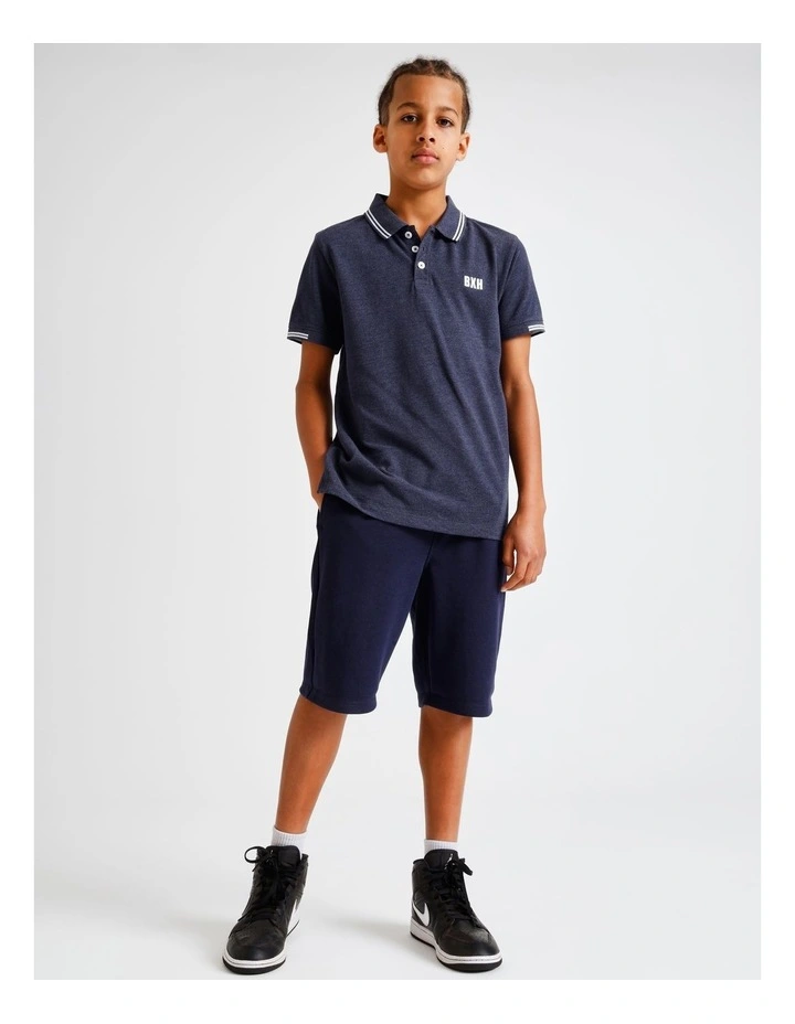 Polo Shirt in Navy Marle image 3