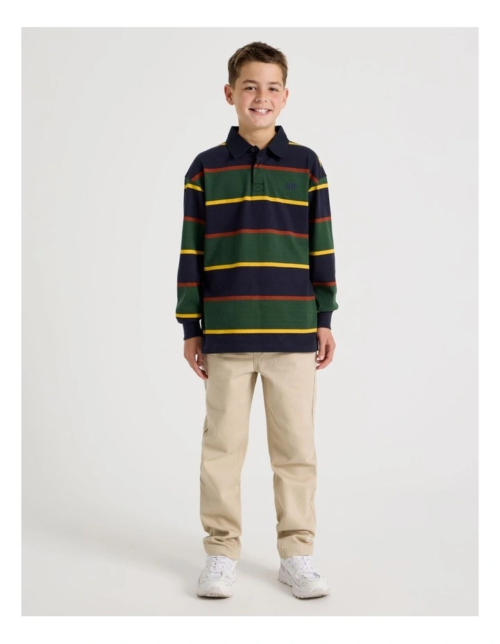 Long Sleeve Rugby Polo in Multicolour image 2