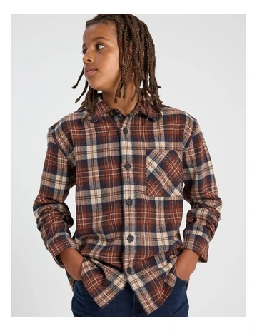 Flannelette Shirt in Brown Check
