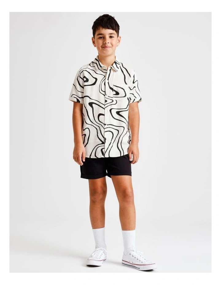 Linen All Over Print Shirt in Ecru image 2