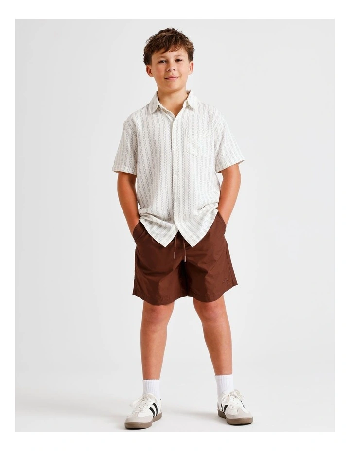 Linen All Over Print Shirt in Beige image 2