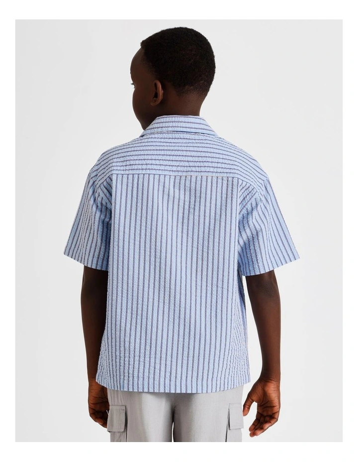 Seersucker Shirt in Blue image 5
