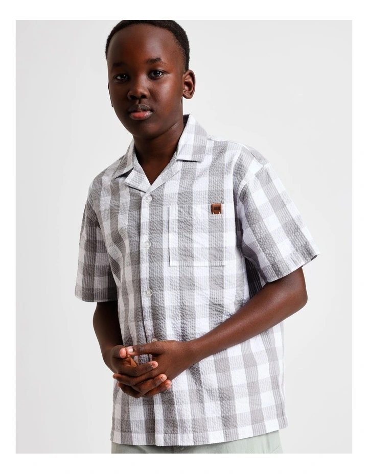 Seersucker Shirt in Grey image 1