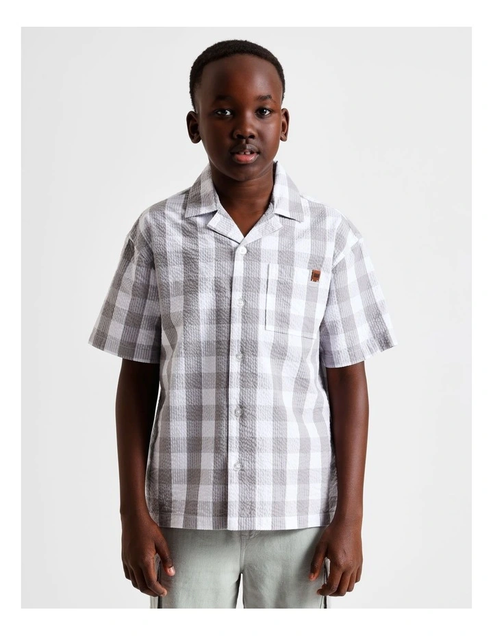 Seersucker Shirt in Grey image 3