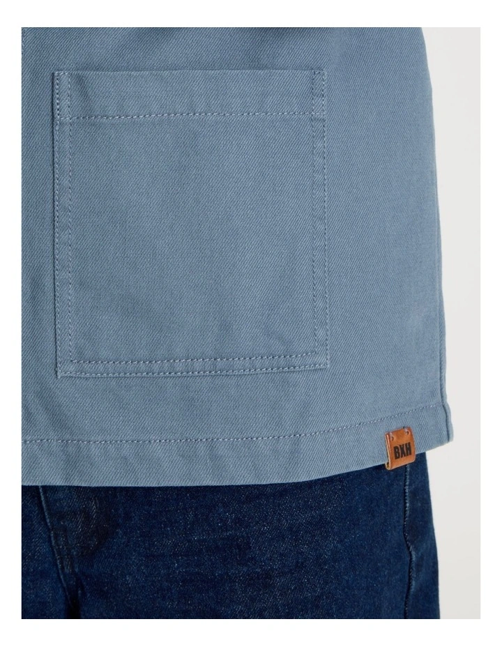 Oversized Worker Shirt in Mid Blue image 6